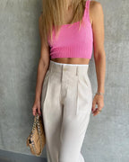 White waist pants