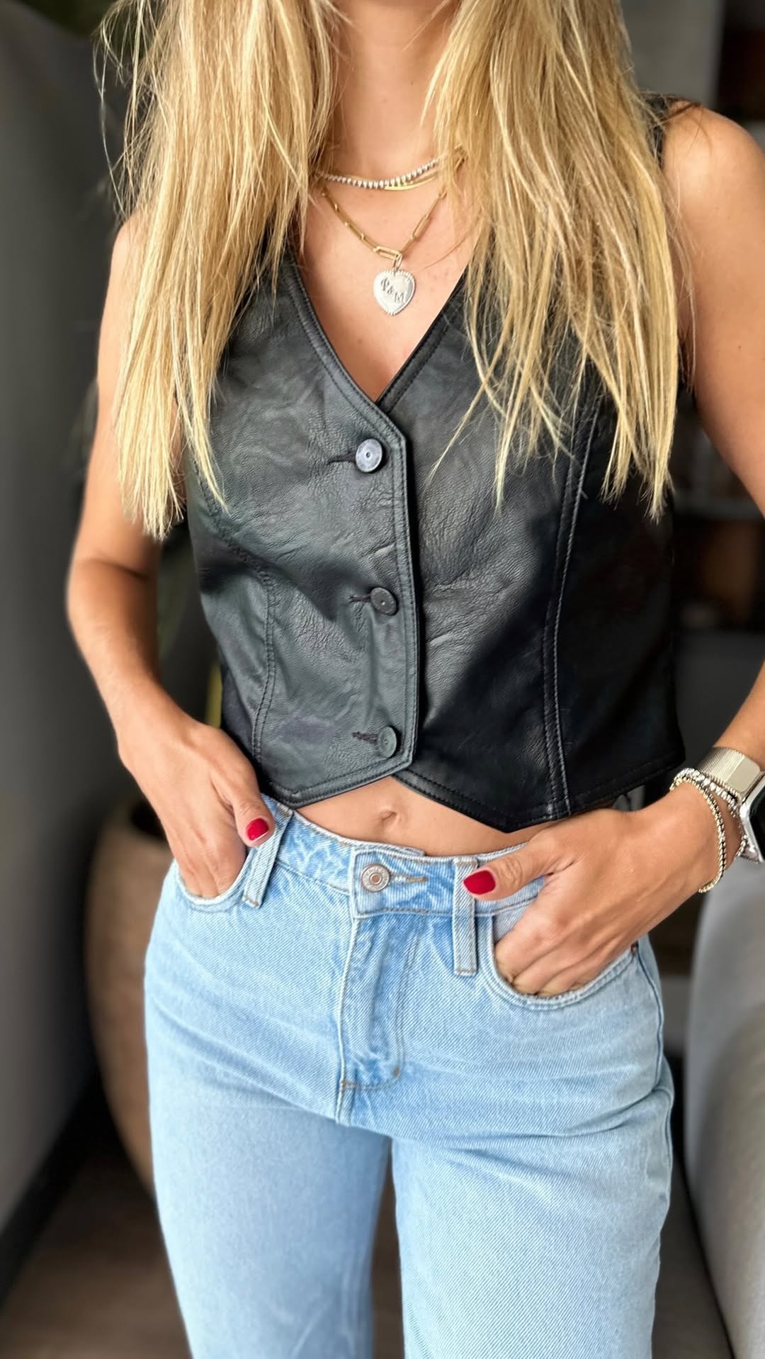 Leather vest